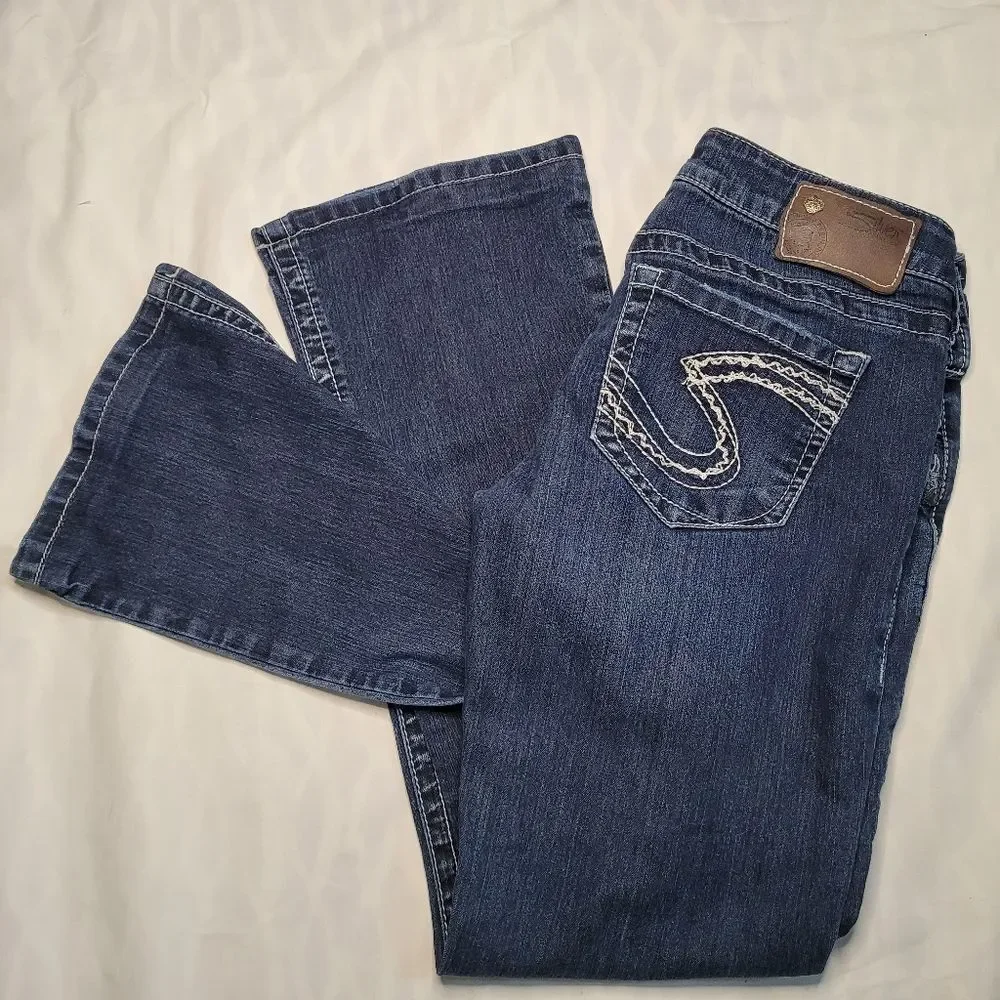 SILVER Jeans Company Tuesday Dark Blue Wash Women's Denim Jeans Pants - Picture 2 of 11